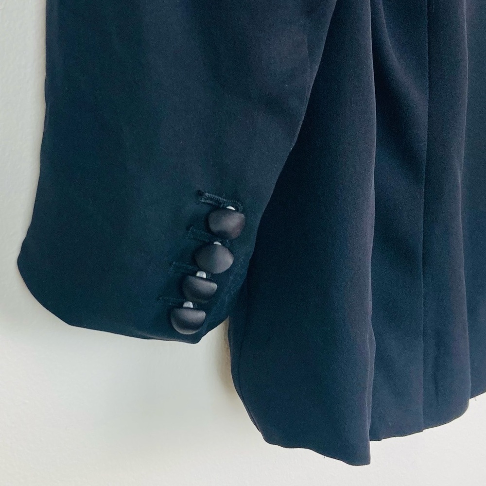 Blk Dnm Satin Lapel Open Tuxedo Style Jacket In B… - image 3